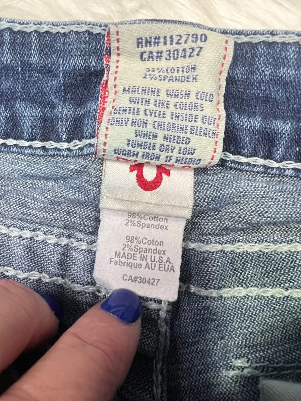 TRUE RELIGION • Joey Cutoff Bermuda Shorts Size 26 Made USA Flap Pocket Y2K